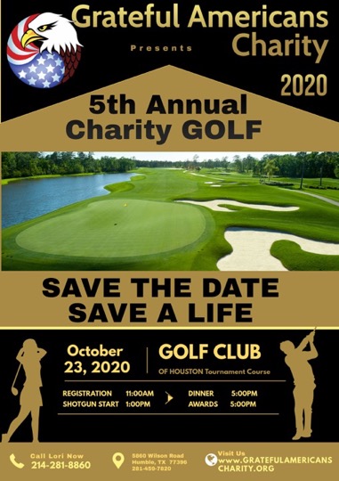 Join us for the Grateful American Charity's 5th Annual Charity Golf Tournament in The Woodlands, TX.