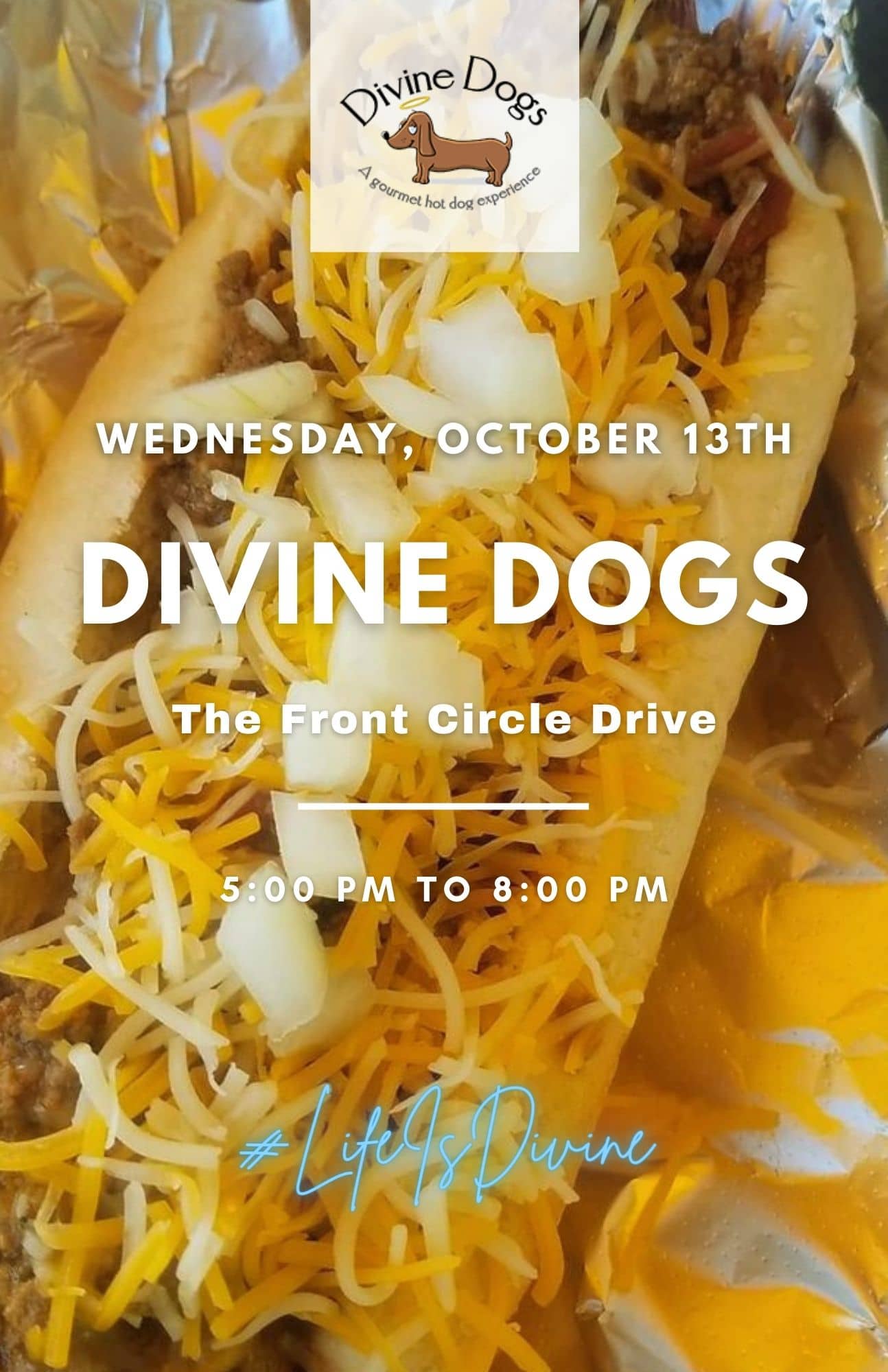 Divine dogs grace the front circle drive.