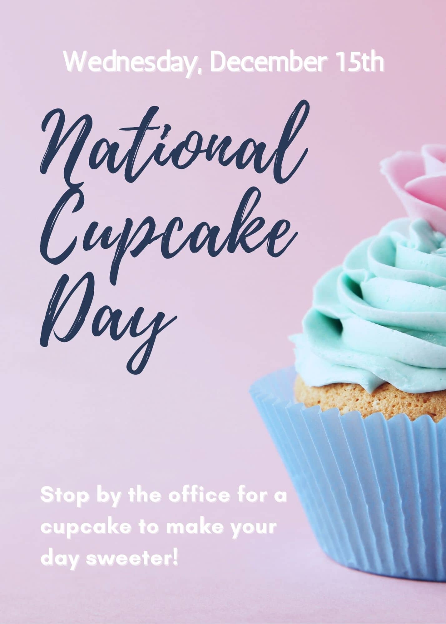National cupcake day flyer featuring apartments for rent in The Woodlands, TX.